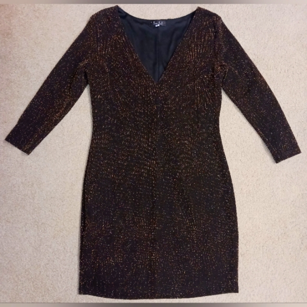 New Unworn Elegant Black and Gold Women's Dress Holiday New Year's Eve XL